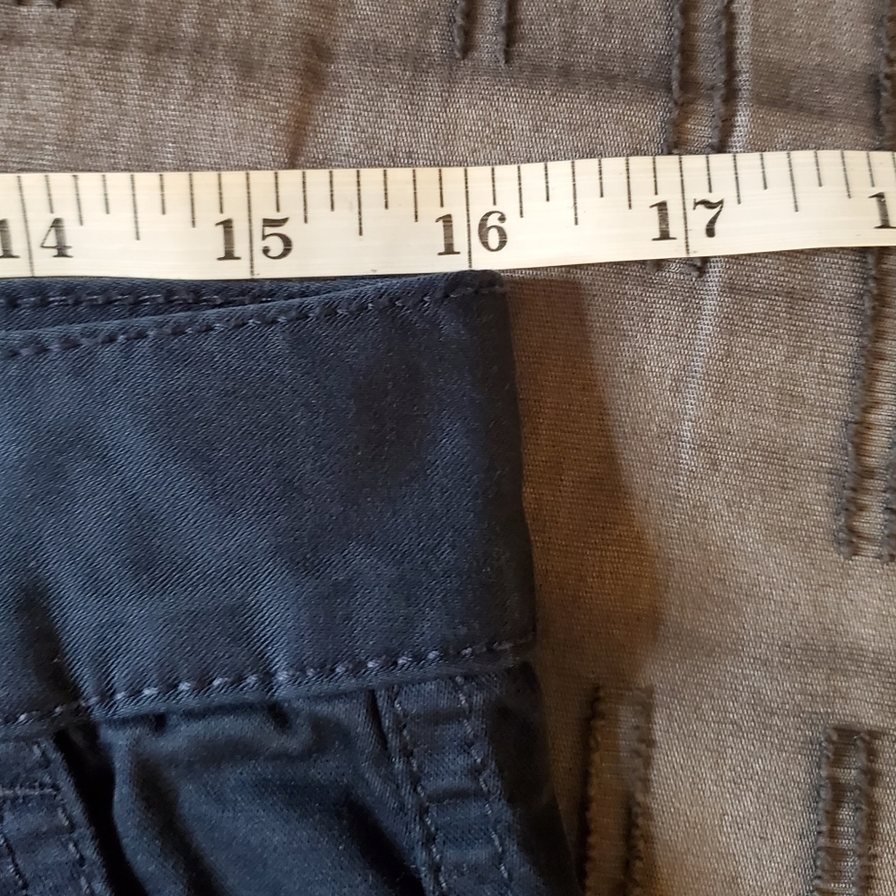 Pinstripe Cropped Slim Pants - Navy - Picture 9 of 12